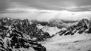 Zugspitze in black and white
